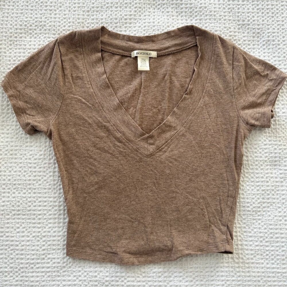 Bozzolo s/s v-neck cropped t-shirt